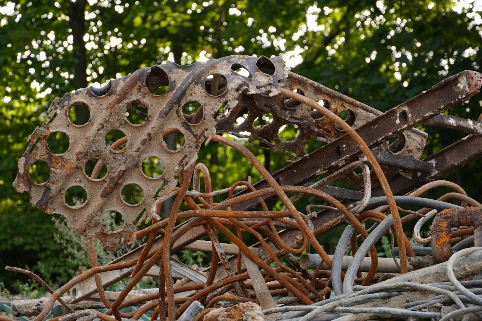 Scrap metal pile